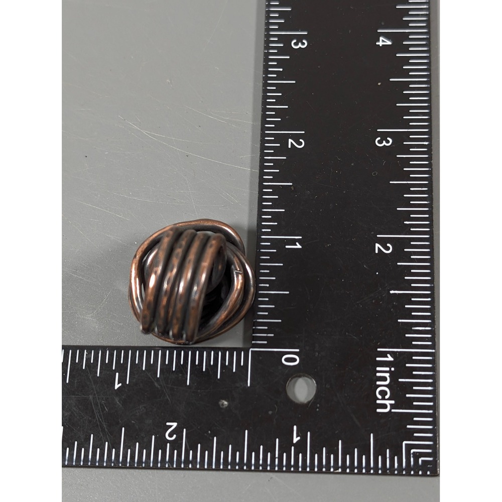 AC Jewelry Creations Copper Knot Cocktail Ring Size 7 Artisan Statement - Picture 8 of 8